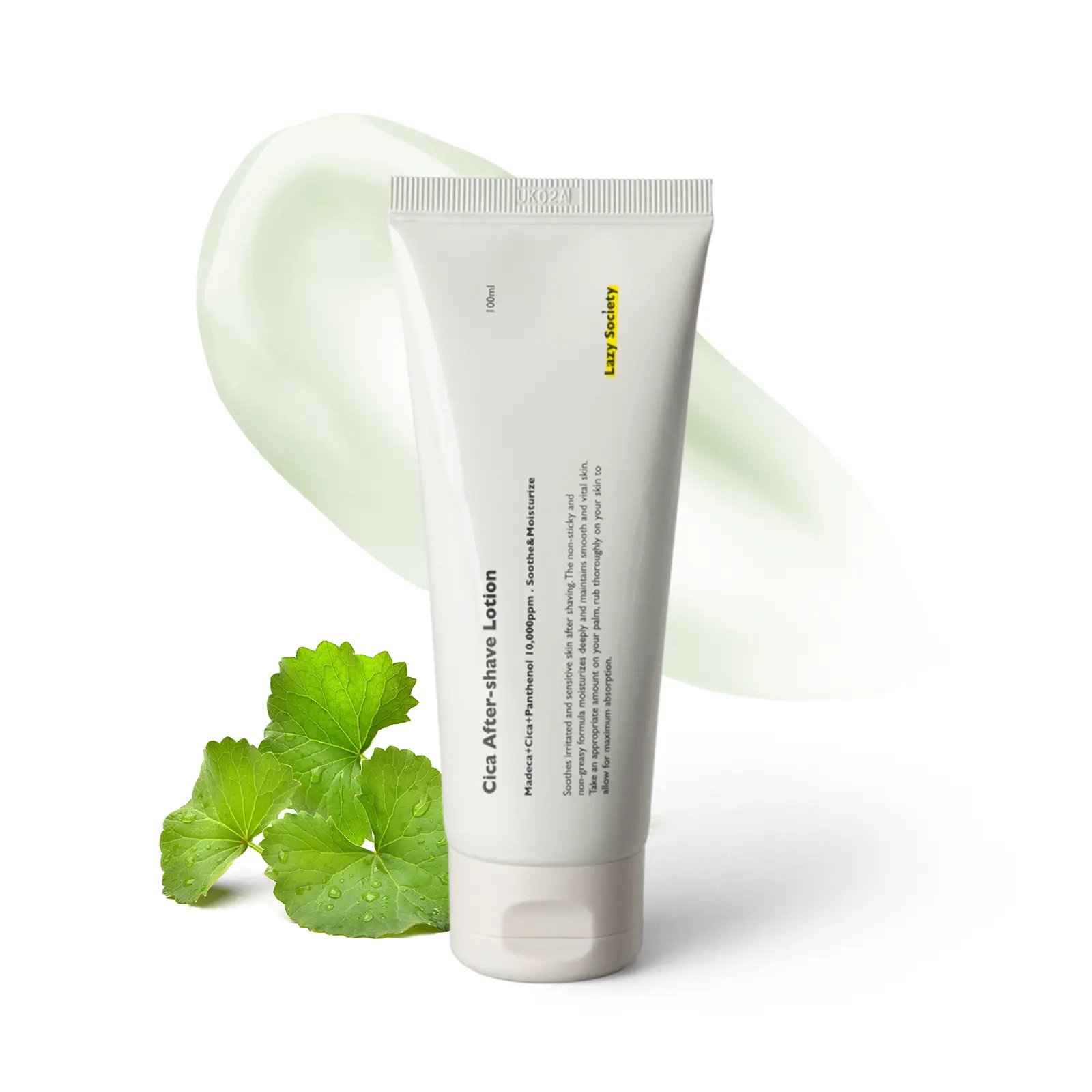 Lazy Society Cica Aftershave Lotion for Men - Instant Razor Burn & Bump Relief, Non-Greasy Soothing Post-Shave Moisturizer with Centella Asiatica & Panthenol, 3.38 fl oz. 100ml