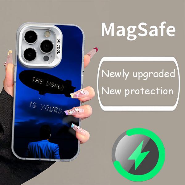 The World Is Yours S-Scarfaces Colorful Silver Back Phone Case For IPhone 17 16 15 14 13 12 11 Air Plus Pro Max Plus and Samsung Galaxy S21-S26 Ultra Fe Camera Lens Protection Shockproof Magnetic iPhone Case