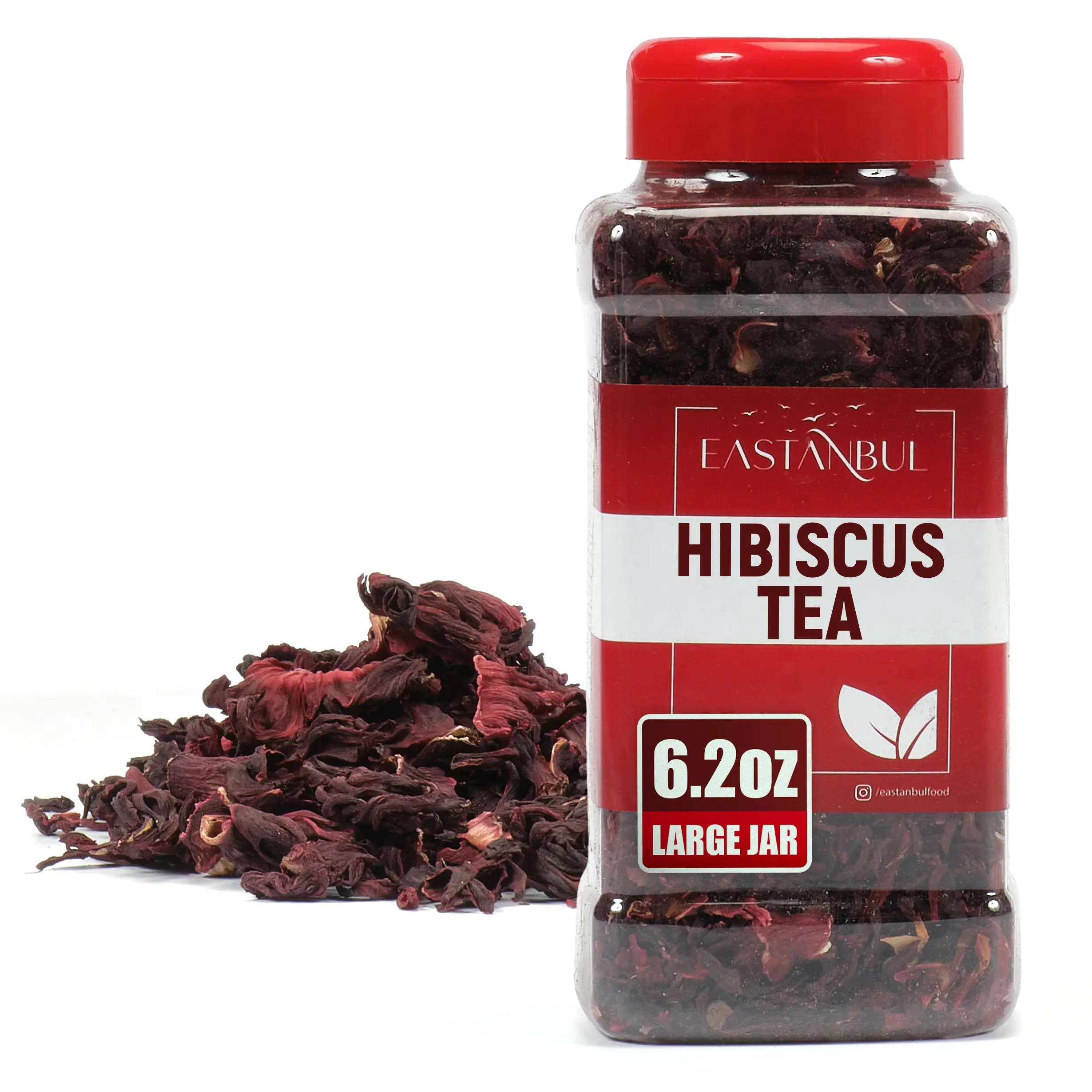 Eastanbul Hibiscus Tea, Hibiscus Flowers, Hibiscus Loose Leaf Tea, 6.2oz Natural Herbal Tea Herbal Tea Beverage