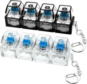 Keychain Mechanical Keyboard Fidget Toy,Backpack portable accessories, durable button Gifts for Adults to Relieve Stress and Pass Time.with 4 key Design and Button Fidget for Stress Relief