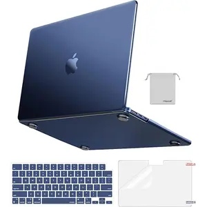 MOSISO MacBook Air 15 Case 2025/2024/2023 M4/M3/M2 A3241/A3114/A2941 Midnight Clear Ultra-Thin Hard Shell Laptop Cover with Keyboard Skin & Screen Film & Pouch Scratch-Resistant