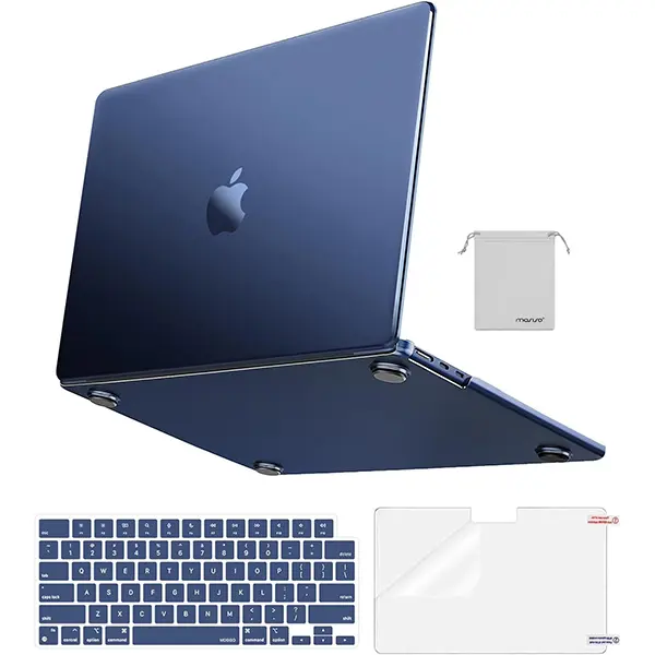 MOSISO MacBook Air 15 Case 2025/2024/2023 M4/M3/M2 A3241/A3114/A2941 Midnight Clear Ultra-Thin Hard Shell Laptop Cover with Keyboard Skin & Screen Film & Pouch Scratch-Resistant, Screen Protector, Mini Pouch, Antifingerprint