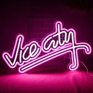 Vice City Pattern Neon Sign, USB Powered LED Glowing Wall Hanging Neon Light, Decorative Light for Home, Office, Shop, Coffee Shop, Restaurant, Led Neon Lights, Led Signs