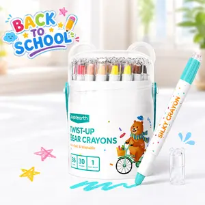 36 Color Twist Crayons for Toddlers 1-3 and Kids 4-8, silky crayons bulk,Non-Toxic Washable Crayons 2-4, Ultra-Silky Easy-Grip Art Supplies,  oil pastels   pens Portable Fine Motor Skills  summerwins back to school shopping Waterpr