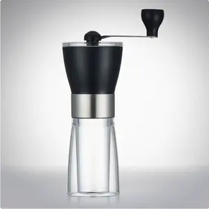 Manual Coffee Grinder & Spice Mill - Adjustable Ceramic Burr - Portable Stainless Steel Hand Crank Mill for Home, Office, and Camping