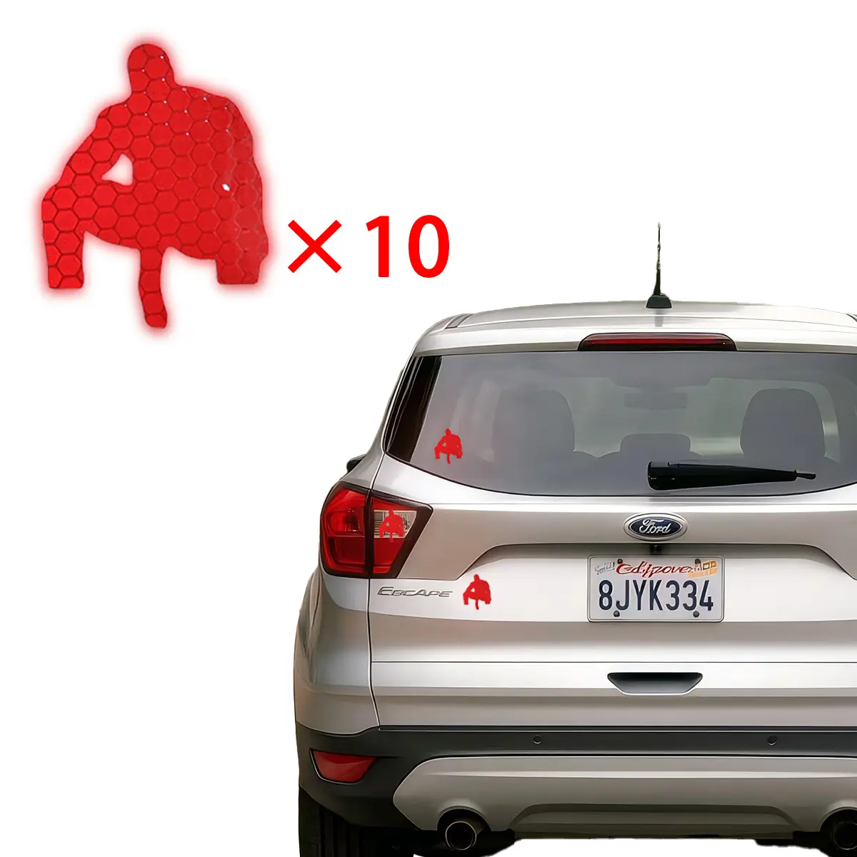Comedy Barry Meme Reflective Peel-and-Stick Car Stickers 10-Pack - Waterproof Long-Wearing Visible Vinyl Mini Decals, Car Mod & Styling Exterior Accessories for Bumper, Rear Window Sticker Deco