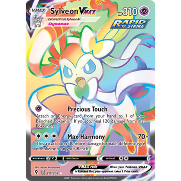 Pokemon TCG Sylveon VMAX (Secret) Evolving Skies Near Mint Trading Card Single