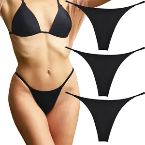 KUKU PANDA Black G-string for Women Cotton Lady Panties  Minimal Thongs Sexy Tanga Comfort Underwear