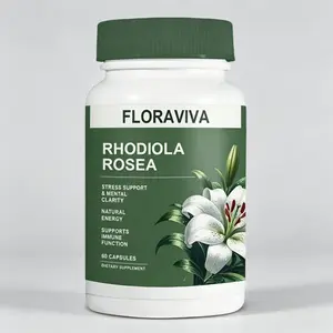 Floraviva Rhodiola Rosea Capsules 500mg - Natural Adaptogen Supplement for Stress Support, Mental Focus & Energy - Non-GMO (60 Capsules)
