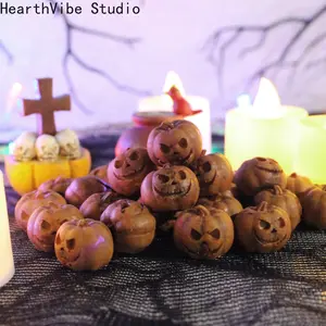 HearthVibe Studio Set of 20 Resin Pumpkin Ornaments Unique Halloween-Themed Decor for Living Rooms Wine Cabinets TV Consoles and Outdoor Yards