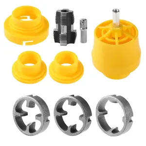 9pcs PVC Thread Maker Tool Set for Electric Drill with 3 Dies Kit for Cutting Pipe Threader Efficient and Durable