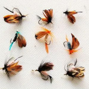 12-Pack Hand-Tied Fly Lures- Ultra-Realistic Butterfly Dragonfly Imitations Micro Topwater Baits for Trout/Bream
