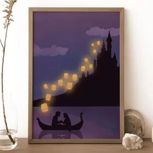 Tangled Rapunzel Watercolor Minimal Poster Vintage Art Decor For Fans