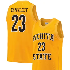 #23 Fred Vanvleet Wichita State Shockers Commemorative Classic Basketball Jersey – Gold all over print