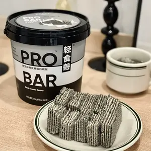 QINGSHISHOU Protein Wafer Bars – High Fiber Meal Replacement, Black Sesame & Chia Seed, 14 Bars Flavor
