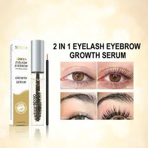 Socho 2 in 1 Eyelash and Eyebrow growth Serum with natural extract, Brow Enhancer & Longer Lashes Lash Makeup Mascara Smooth Applicator Cosmetic