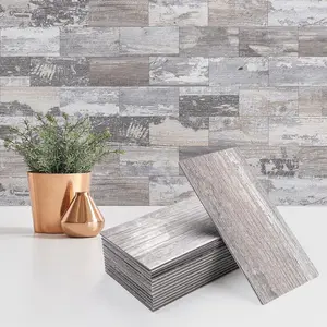 100 pieces peel and stick backsplash for kitchen 3 x 6 pvc subway tile upgraded distressed wood backsplash stick on tile elevate kitchen bathroom fireplacerv