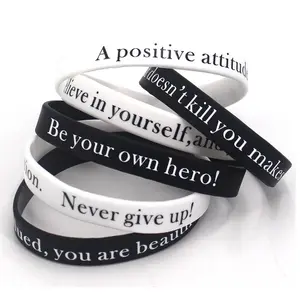 Silicone Bracelets Set of 6, Bracelet Sets, Bracelets Stack, Attitude Expression Social Media Trendy Accessories, Comfortable Silicone Material, Perfect Gift Idea