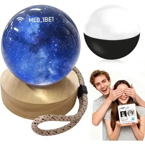 2.76" Upgraded Crystal Ball Video Player Supports WiFi 3D Memory Orb Ball Digital Display Memory Sphere Lamp Uploadable Videos & Photos Personalized Gift for Birthday Anniversary Xmas (Black)
