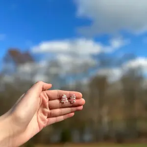 Christmas Tree Clay Earring Studs
