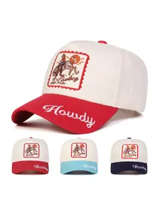 Unisex Howdy Embroidered Baseball Cap, Adjustable Sun Protection Hat for Outdoor Travel Beach Vacation, Casual Fitted Woven Fabric, Casual Outfits Cap, Quality Caps