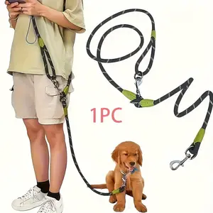 Adjustable Dog Leash for Hiking Walking Running, Multifunctional Pet Harness with Shoulder Strap, Adjustable Safety Harness, Elastic Rope for Small Large Dogs