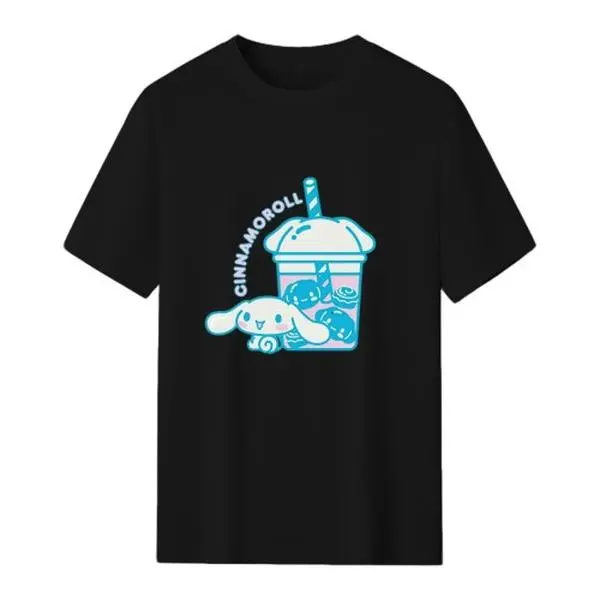 Sanrio Cinnamoroll T Shirt Cotton Lightweight Breathable Cinnamon Roll Tail Graphic Tee Casual Everyday Wear