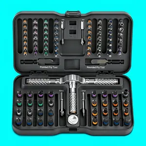 100-In-1 Precision Ratchet Screwdriver Set with Magnetic Heads, Storage Box Included, Multi-Functional Repair Tool Kit for Home Use, Magnetic Screwdriver Tools