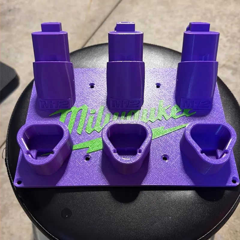 3-D printed Milwaukee tool and battery holder
