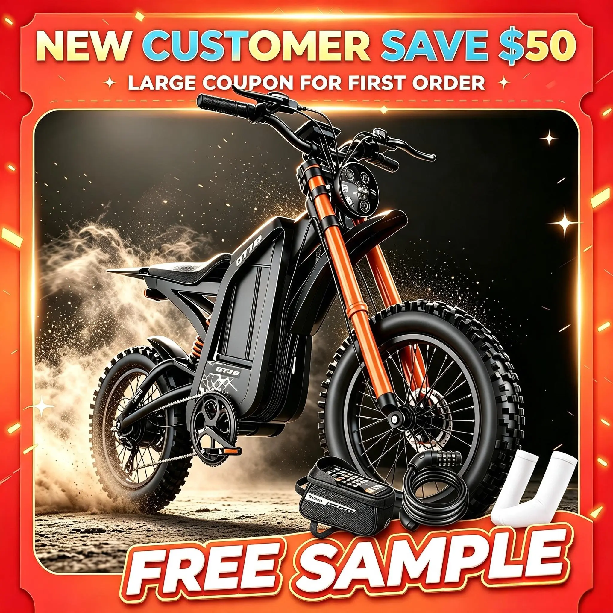 Fweork GT16 Electric Dirt Bike for Teens & Adults - 5500W Peak Motor All Terrain Ebikes, 60V 30Ah Battery, 100Miles Range, Up to 40MPH, Dual Hydraulic Discs Brakes, NFC Smart Unlock, 16" Off-Road Tires for Trail Riding E-Biking