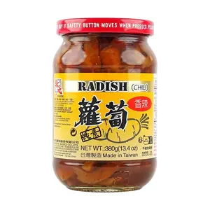 MASTER Taiwanese Spicy Radish Pickle - Authentic Xiang La Luobo, Savory & Crunchy Snack, 380g Jar