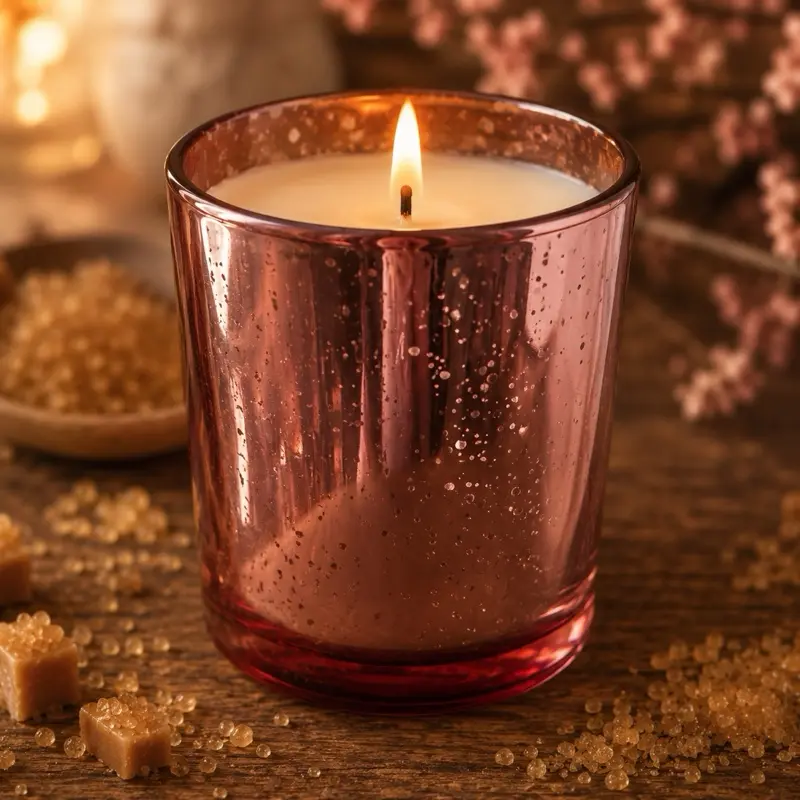 10 oz Toasted Sugar Scented Woody Hand-Poured Candle, Home Fragrance for Room Decor