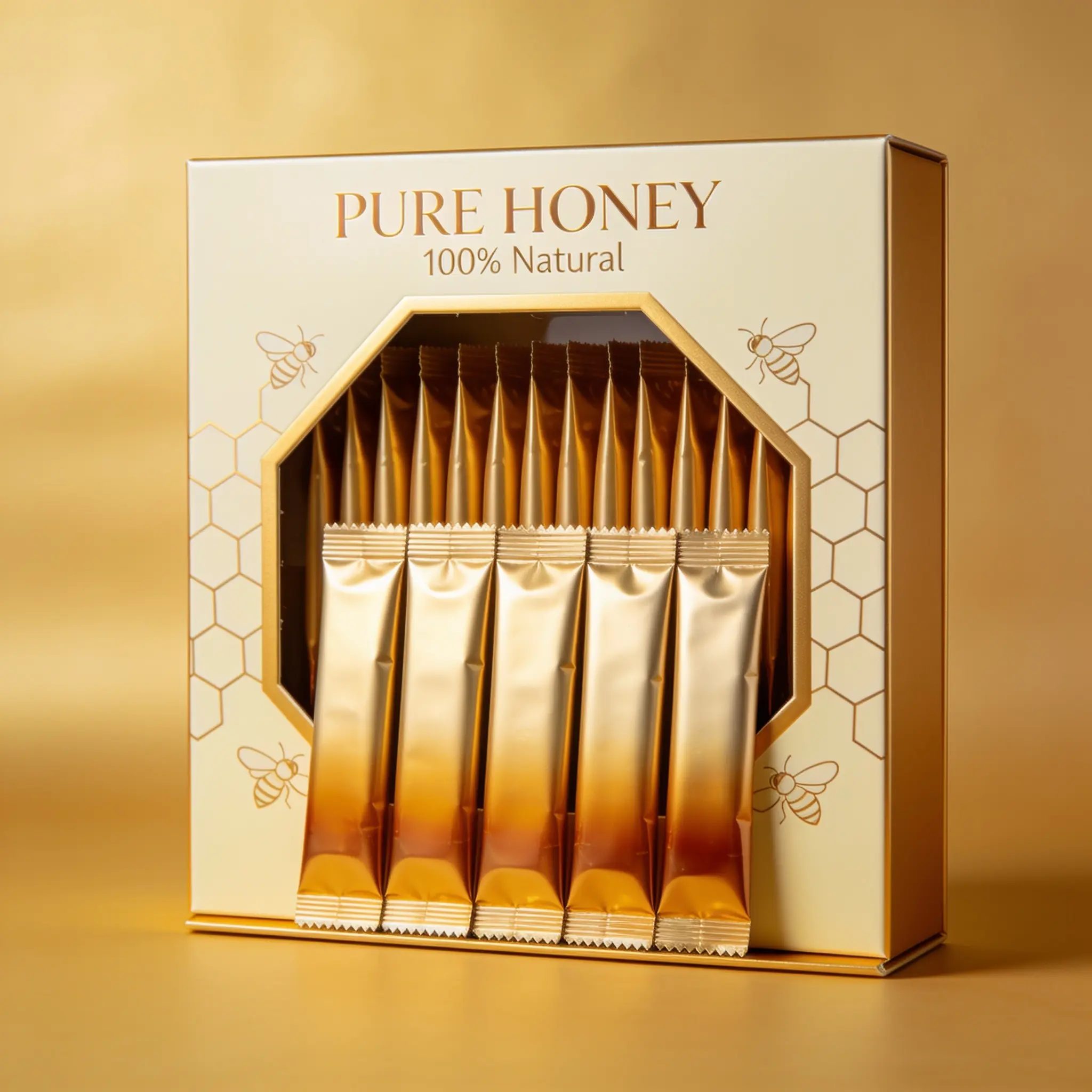 Organic Honey - 12 Sachet x 20g with bee pollen sweet & pure
