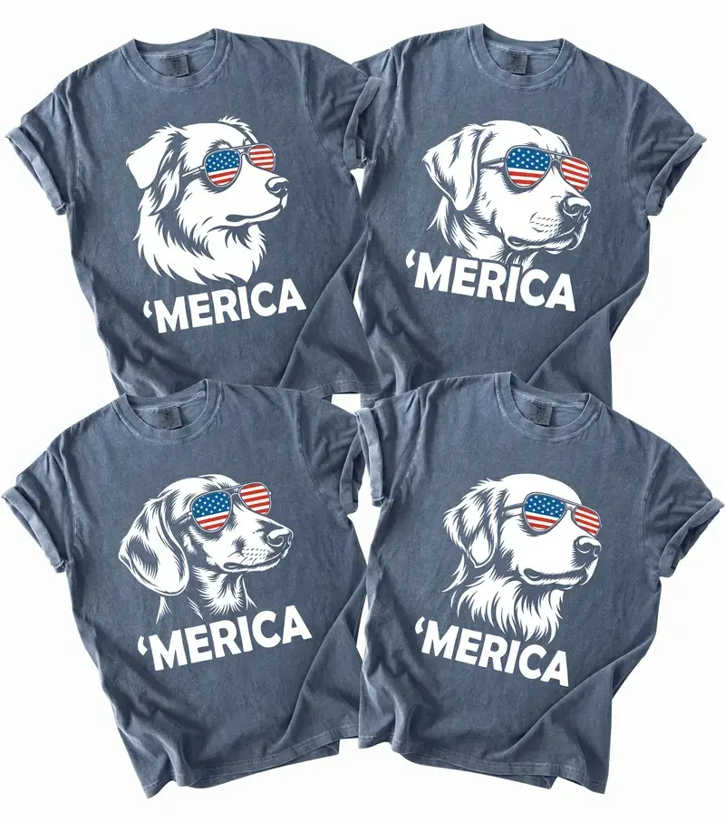 Comfort Colors 50+ Dog Funny 4th of July Shirt, Merica Golden Retriever Shirt, 4th of July Australian Shepherd Dog Shirt, Labrador Retriever Mom Gift, Patriotic Dog Tee, Dachshund Lover Shirt, 4th of July Gift, 4th of July Dog Shirt