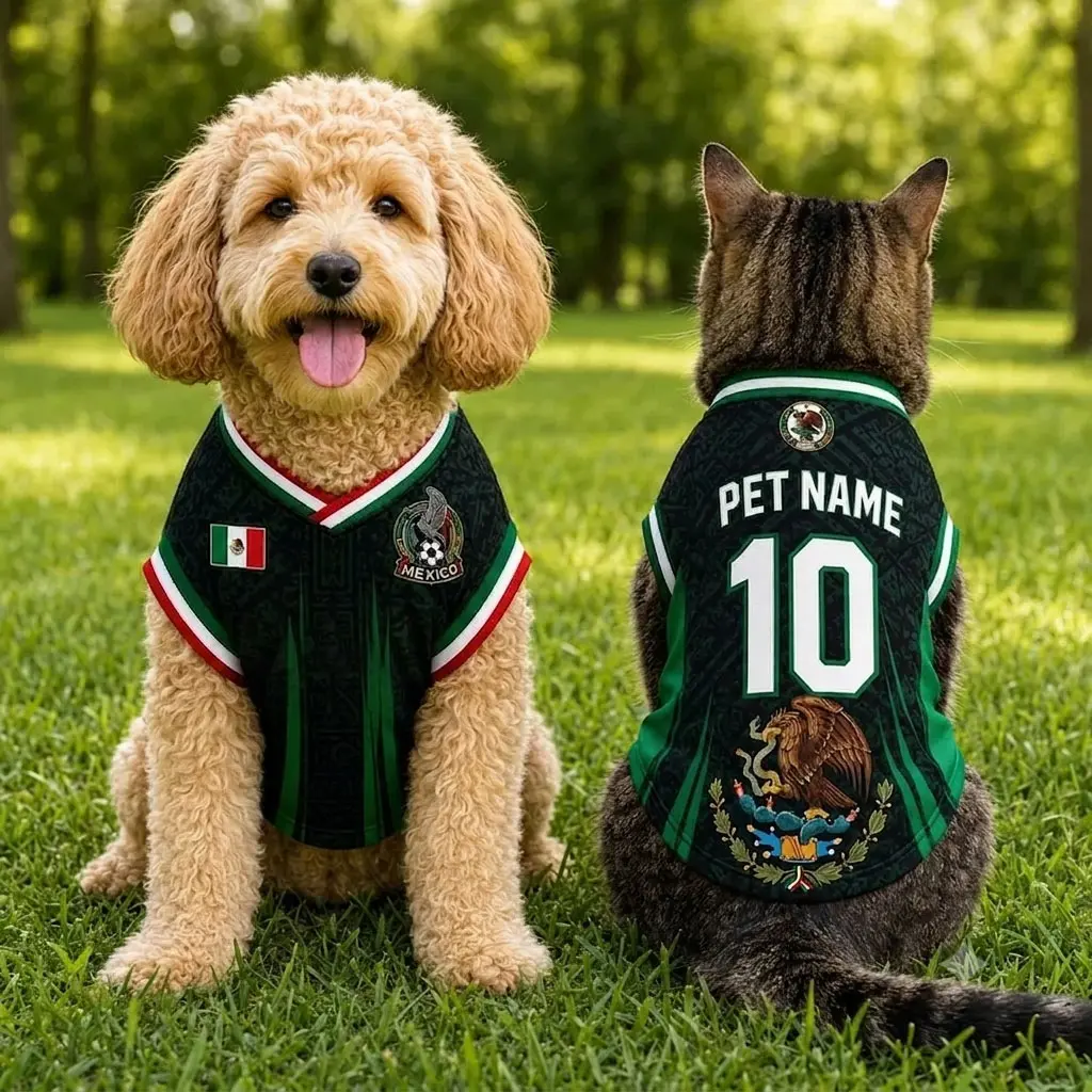 Personalized Dog Shirt Custom Cat Soccer Jersey Green Pet Clothes