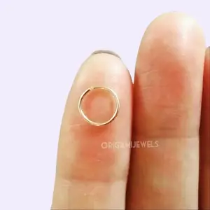 Small Gold Cartilage Hoop • 14k Gold Silverfill Huggie Helix Piercing • Nose Hoop • Tragus Earring • Hoop Piercing • Endless Hoop • 16g Ring