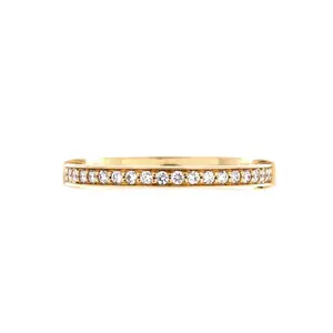 Pre-owned Tiffany & Co. Lock Ring 18K Yellow Gold with Pave Diamonds by Rebag