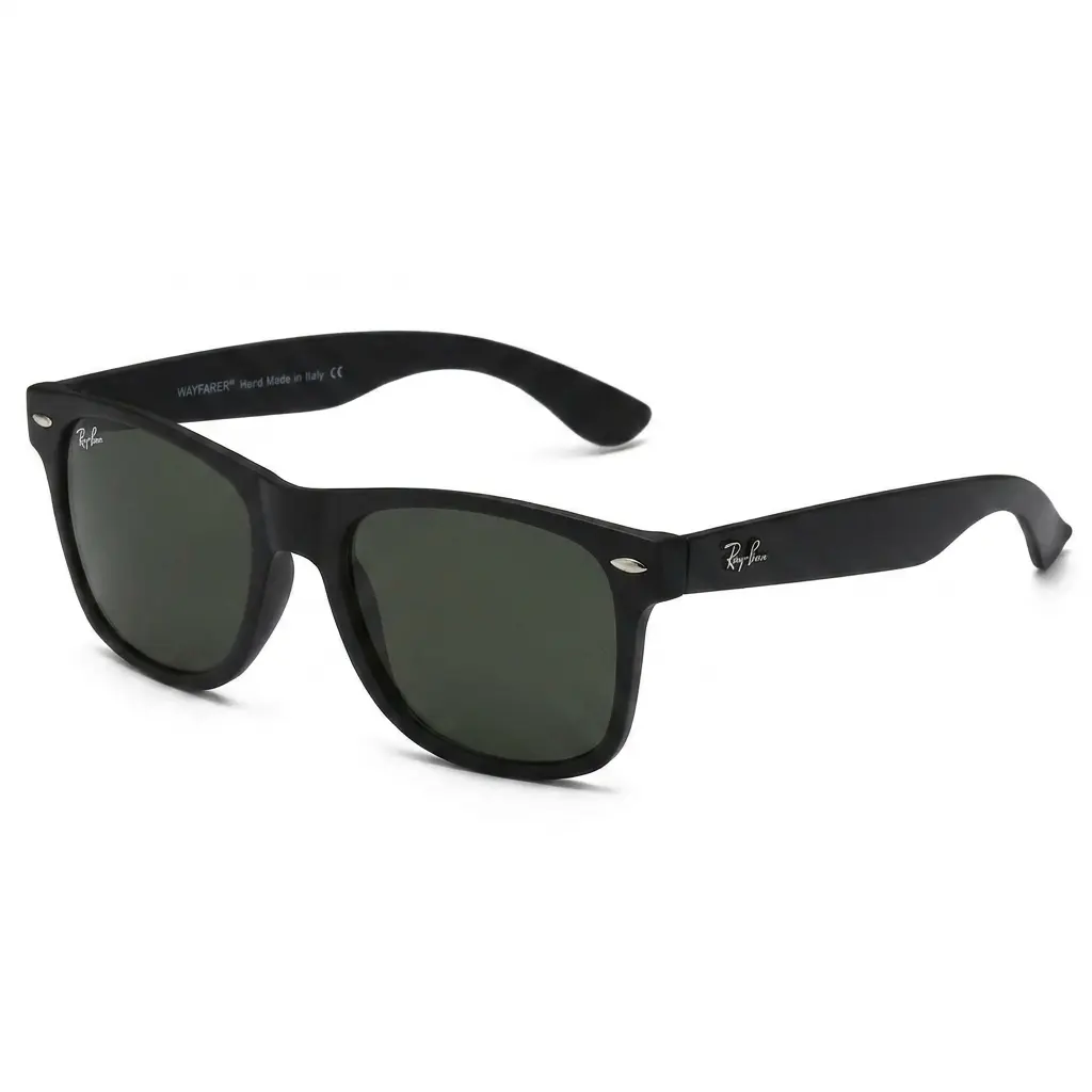 RAY-BAN Wayfarer Sunglasses – UV400 Black Frame Eyewear for Men