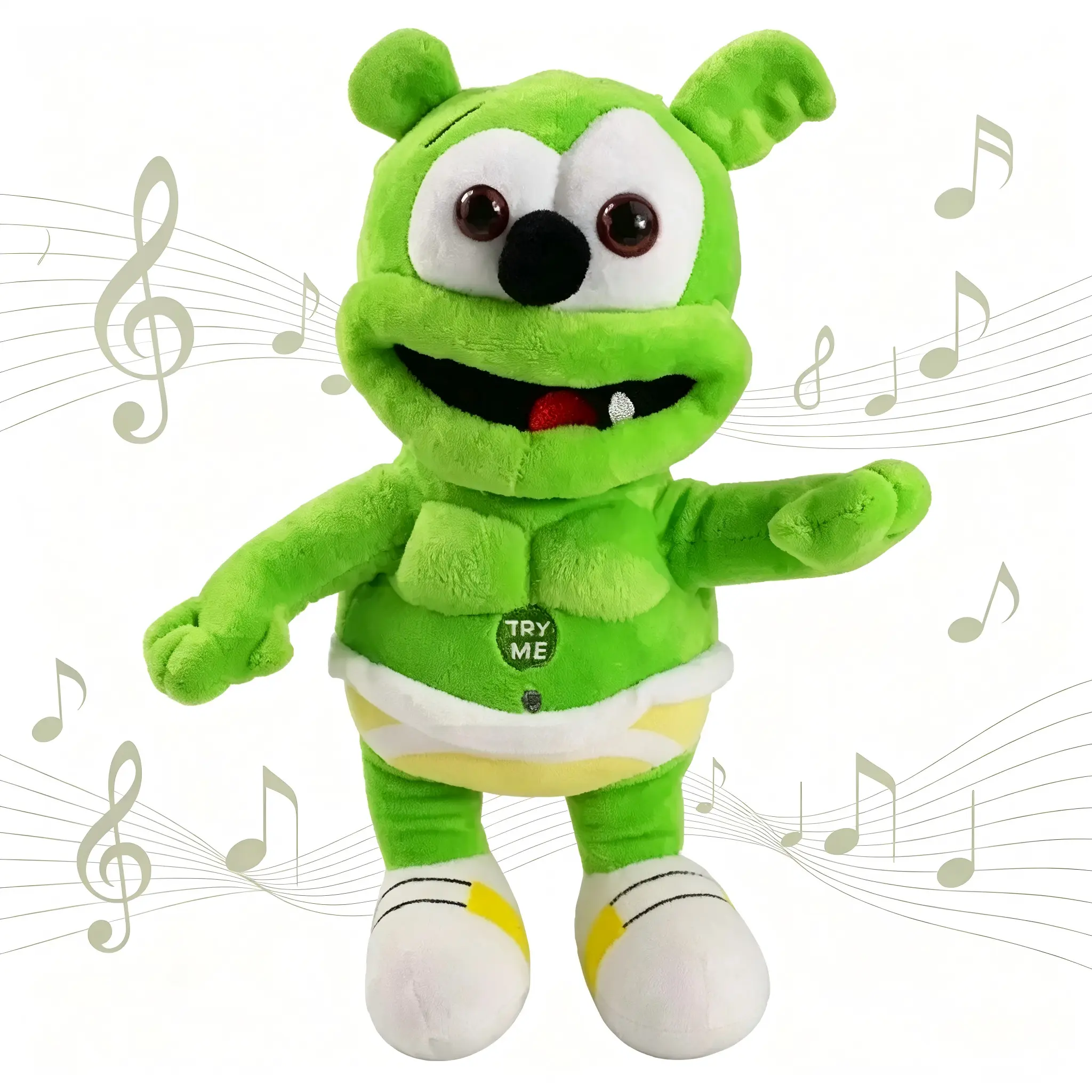 30cm Singing Gummy Bear Plush Doll, Sound Enabled Stuffed Plushie Toy With Built-In Music, Soft Adorable Companion Gift For Toddlers, Babies And Young Kids