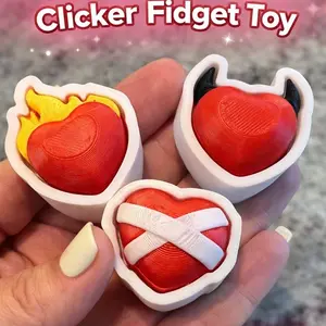 Heart Clicker Fidget Toy – Valentine Sensory Stress Relief Toy