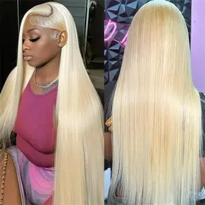 Bling Hair Brazilian 180 Density 613 Blonde 13x6 Lace Frontal Wigs HD Human Hair Wigs For Women 13x4 Transparent Lace Frontal Pre pucked Straight Human Hair Wigs On Sales