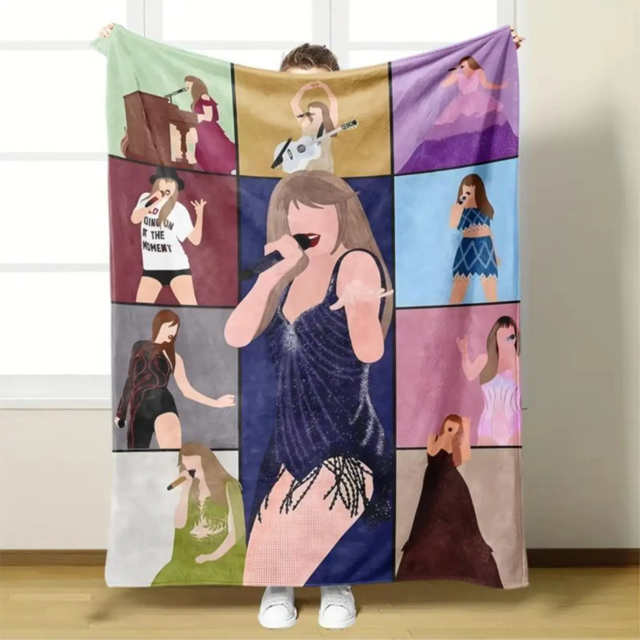 Tay Tay Eras Tour Throw Blanket, Pop Singer Concert Costumes, Cozy Soft Warm Flannel Plush Blanket for Sofa Couch Bed Travel  Christmas gift It is an excellent gift for children, family and friends