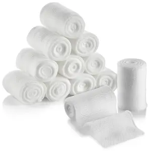 MEDca Gauze Bandage Rolls - 4 Yards Per Roll of Medical Grade Gauze & Stretch Bandage for Dressing Wounds and First Aid Kit - 48 Pack