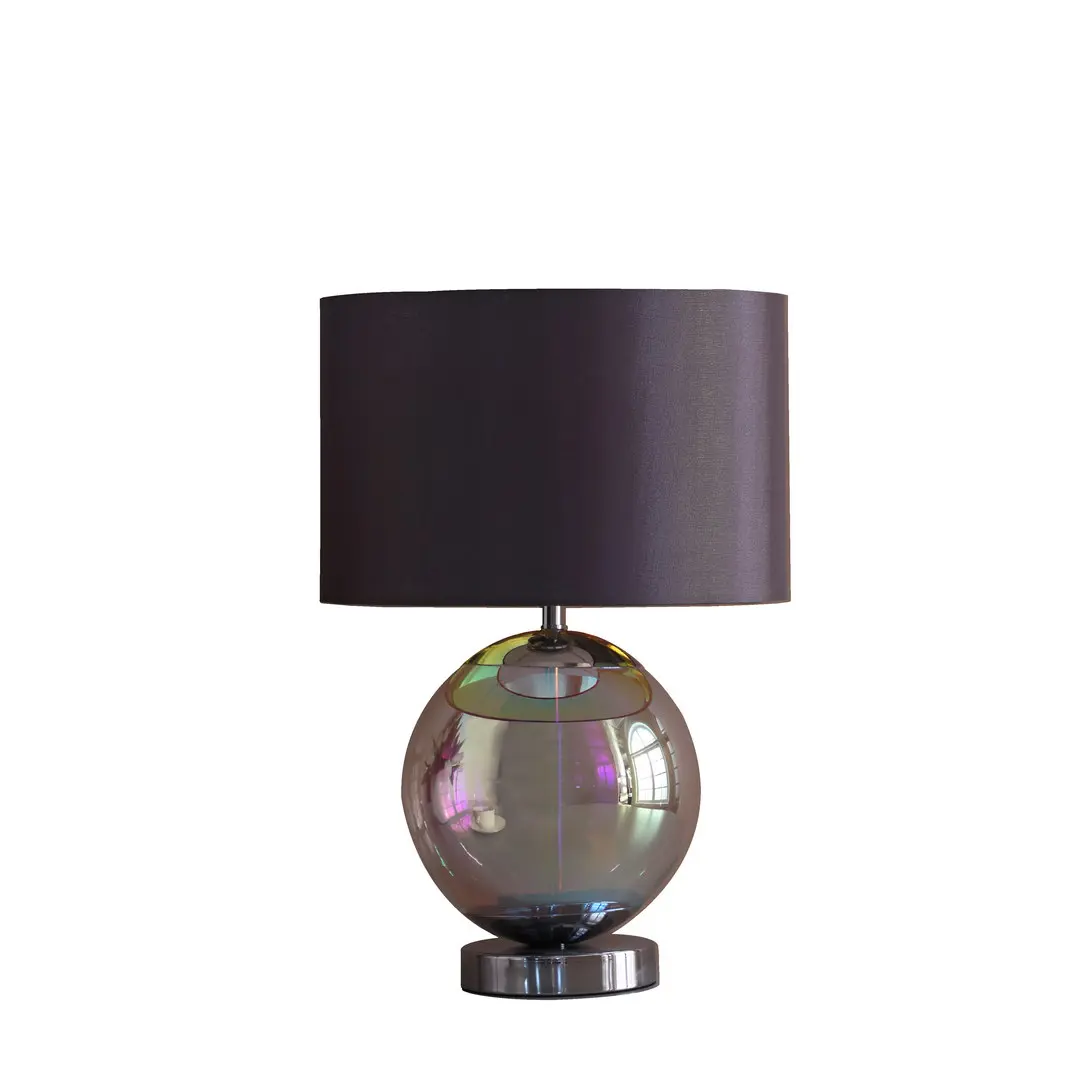 18.75-Inch Iridescent Chrome Artie Orb Table Lamp, Chic Modern Interior Design Lighting, Home Improvement Fixture for Living Room, Table Lamps
