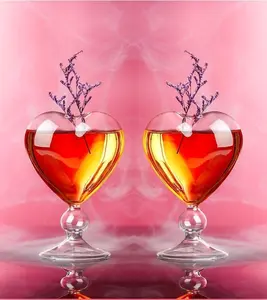 Heart Shaped Cocktail Glass. 8 Oz. Set of 2