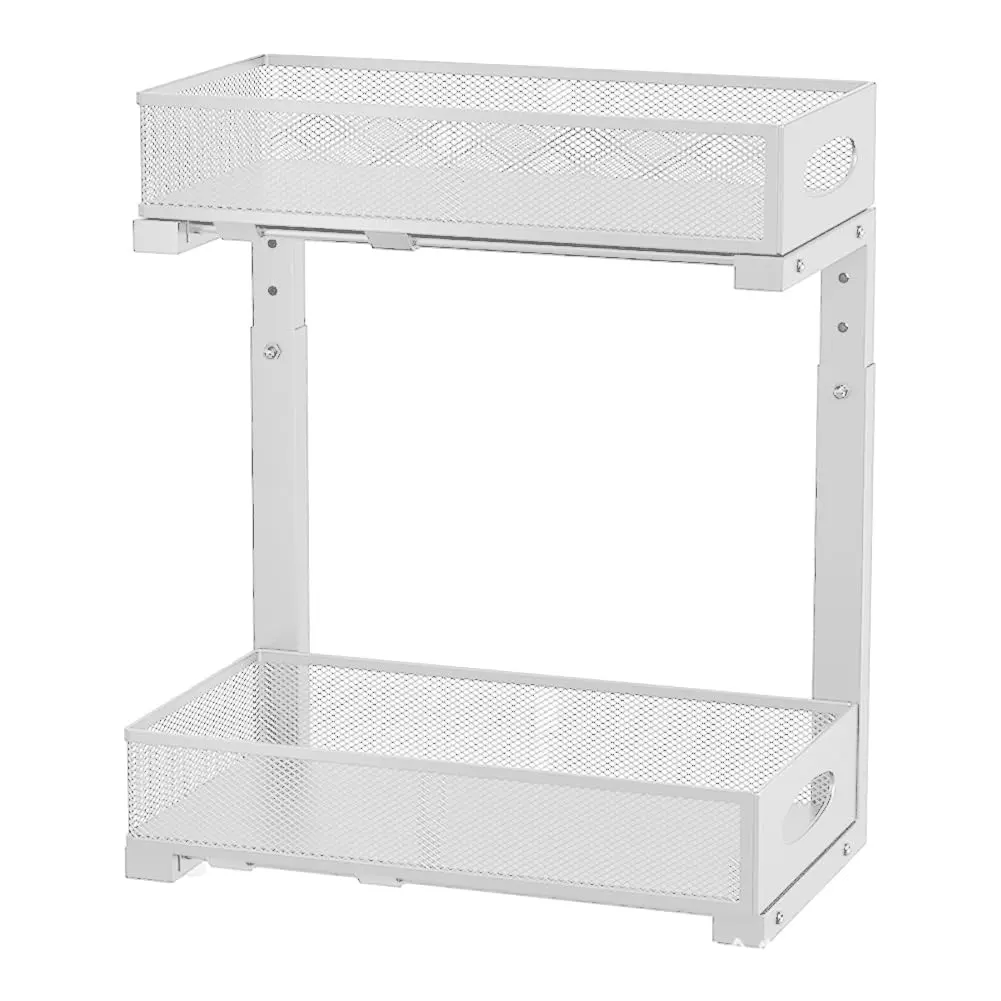 Garvee Under Sink Organizer, 2 Tier Kitchen Cabinet Organizer With Pull Out Drawer, Under Sink Storage for Bathroom Kitchen Closet