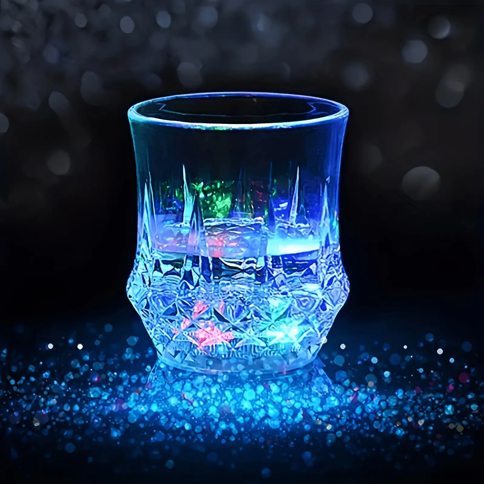 MICRENCY 12Pcs Transparent Acrylic Glassware Set - Stylish Water-Activated Glowing Drinkware with 7-Color Changing LED Lights, Festive Supplies for Weddings (Home & Party Essentials) summerwins