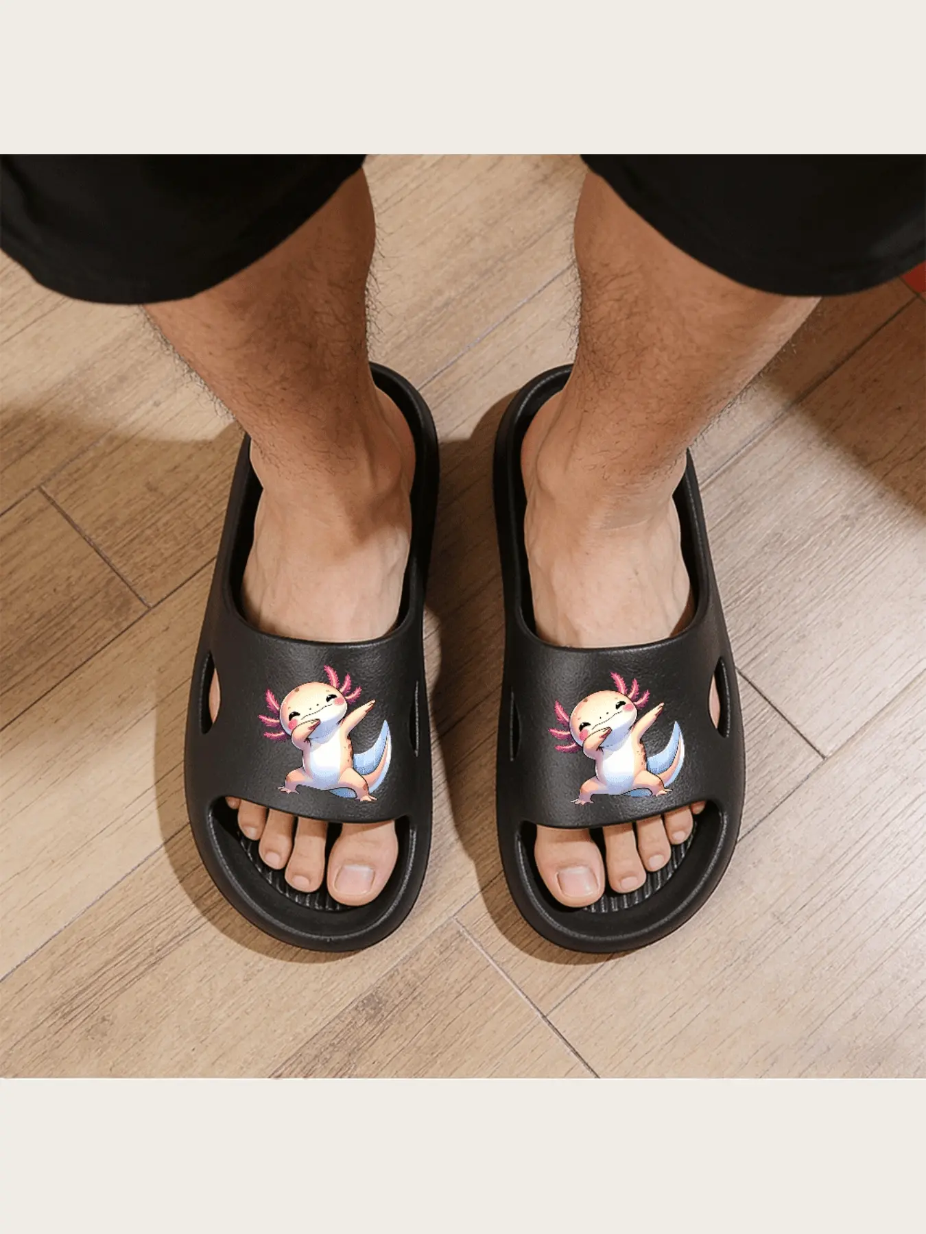Cute Axolotl Print Slippers for Women Men Kids Soft Comfortable Indoor Home Non-Slip House Shoes Adorable Salamander Animal Pattern Lightweight Warm Winter Summer Footwear