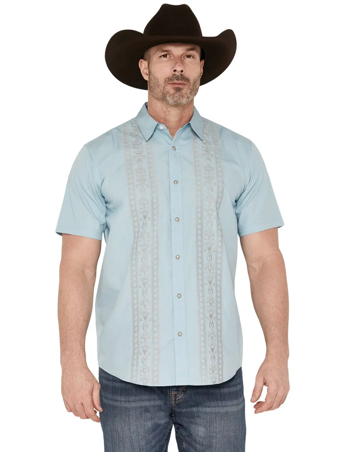 Moonshine Spirit Men's Spirit&Reg; Men'S Gaucho Embroidered Short Sleeve - Mssp26w1-Ltbl