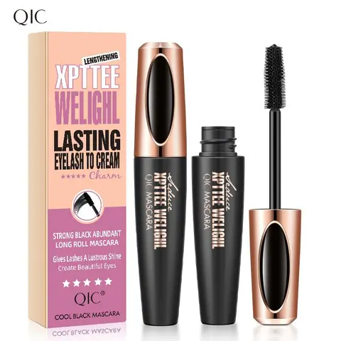 Waterproof Long-lasting Mascara, 1 Pc Signal Black Glam Eye Lashes Lengthening Volumizing Styling Curling 4D Silicone Mascara Stick, Professional Eye Enhancement Product, Beauty Mascara, Eyelash Mascara, Glam Makeup, Voluminous Lengthening Mascara